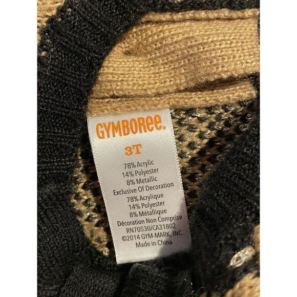 Girls 3T Gymboree RIGHT MEOW cheetah sweater DRESS black brown Metallic Gold - Picture 5 of 5
